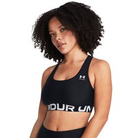 Under Armour Women's UA HeatGear© Mid Branded Sports Bra Front_Angled_Left