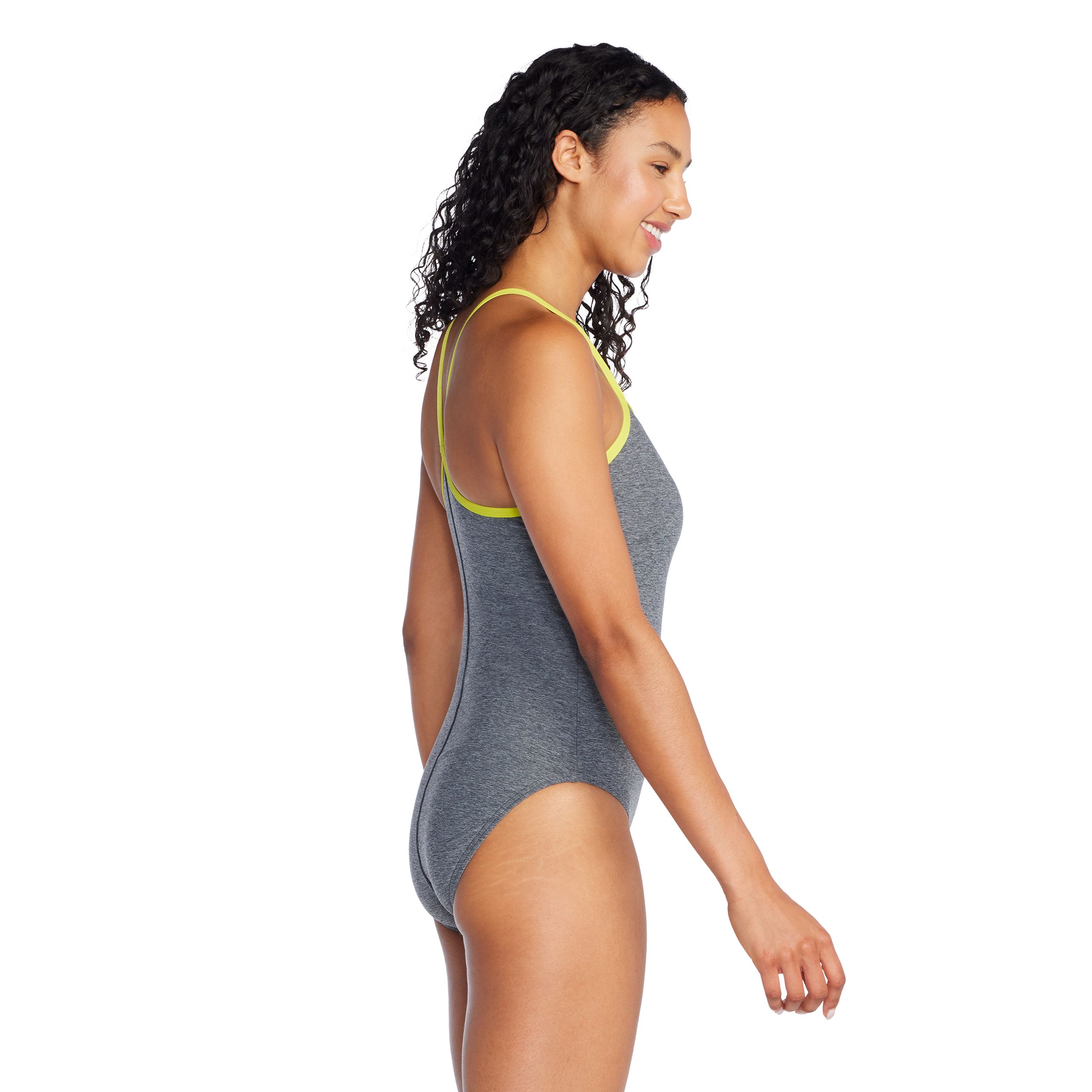 Speedo Women's Heather Closed Back with Hydrobra Swimsuit