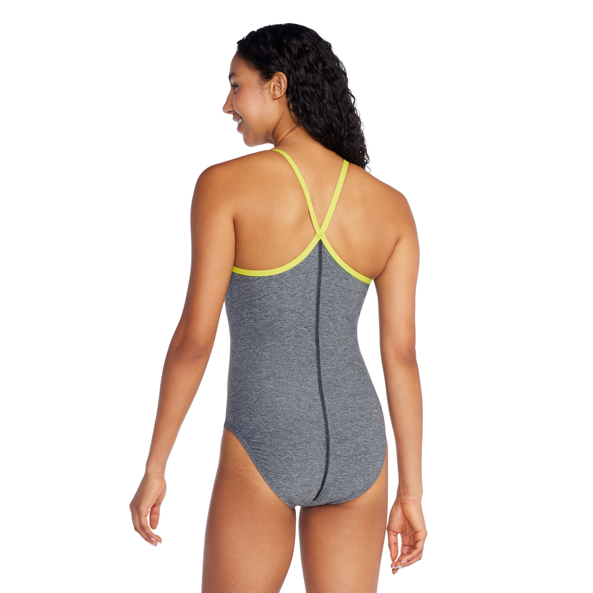 Speedo Women's Heather Closed Back with Hydrobra Swimsuit