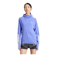 adidas Women's Own The Run 3-Stripe Hoodie Front_Flat