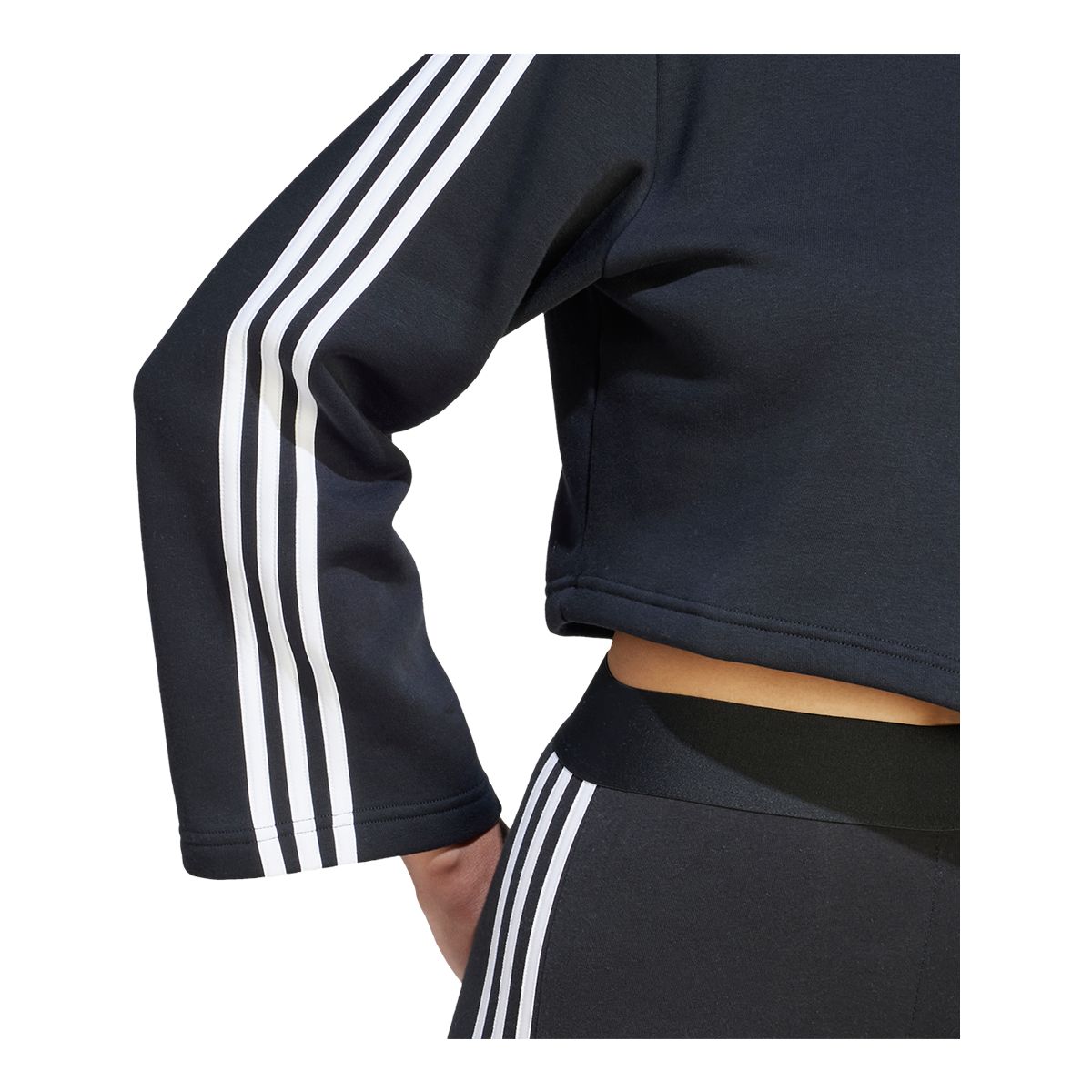 adidas Women's 3-Stripe Fleece Quarter Zip Long Sleeve