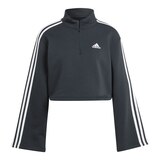 adidas Women's 3-Stripe Fleece Quarter Zip Long Sleeve Front_Flat