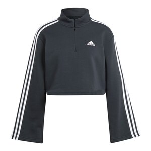 adidas Women's 3-Stripe Fleece Quarter Zip Long Sleeve