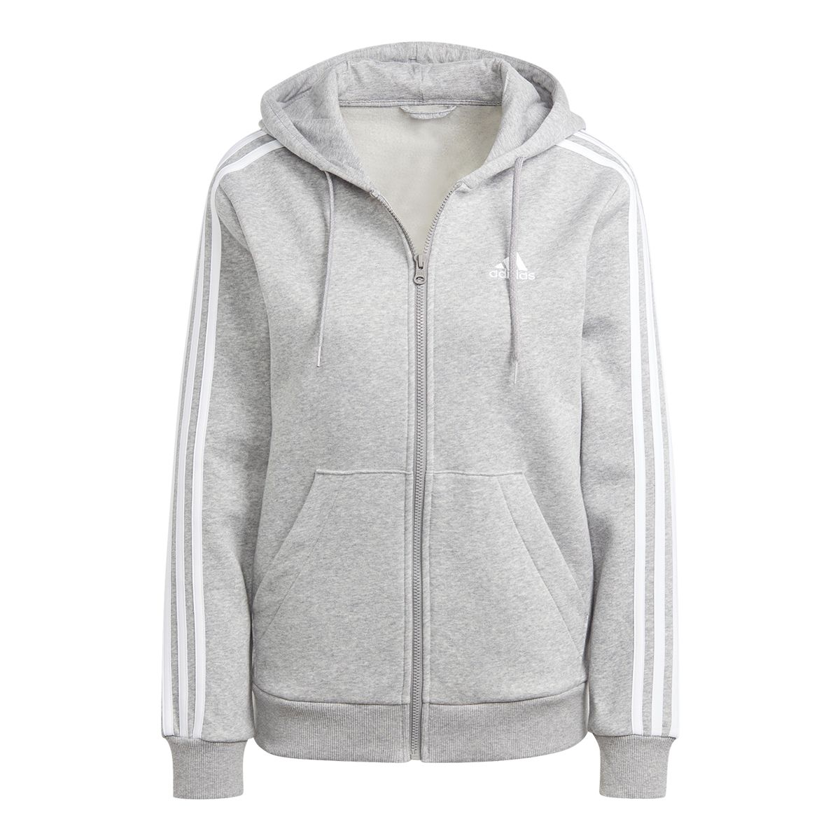 adidas Women's 3-Stripe Fleece Full Zip Hoodie