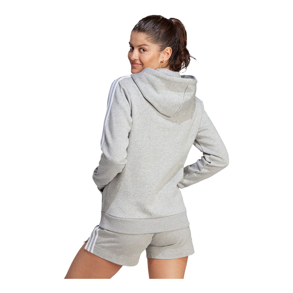 adidas Women's 3-Stripe Fleece Full Zip Hoodie