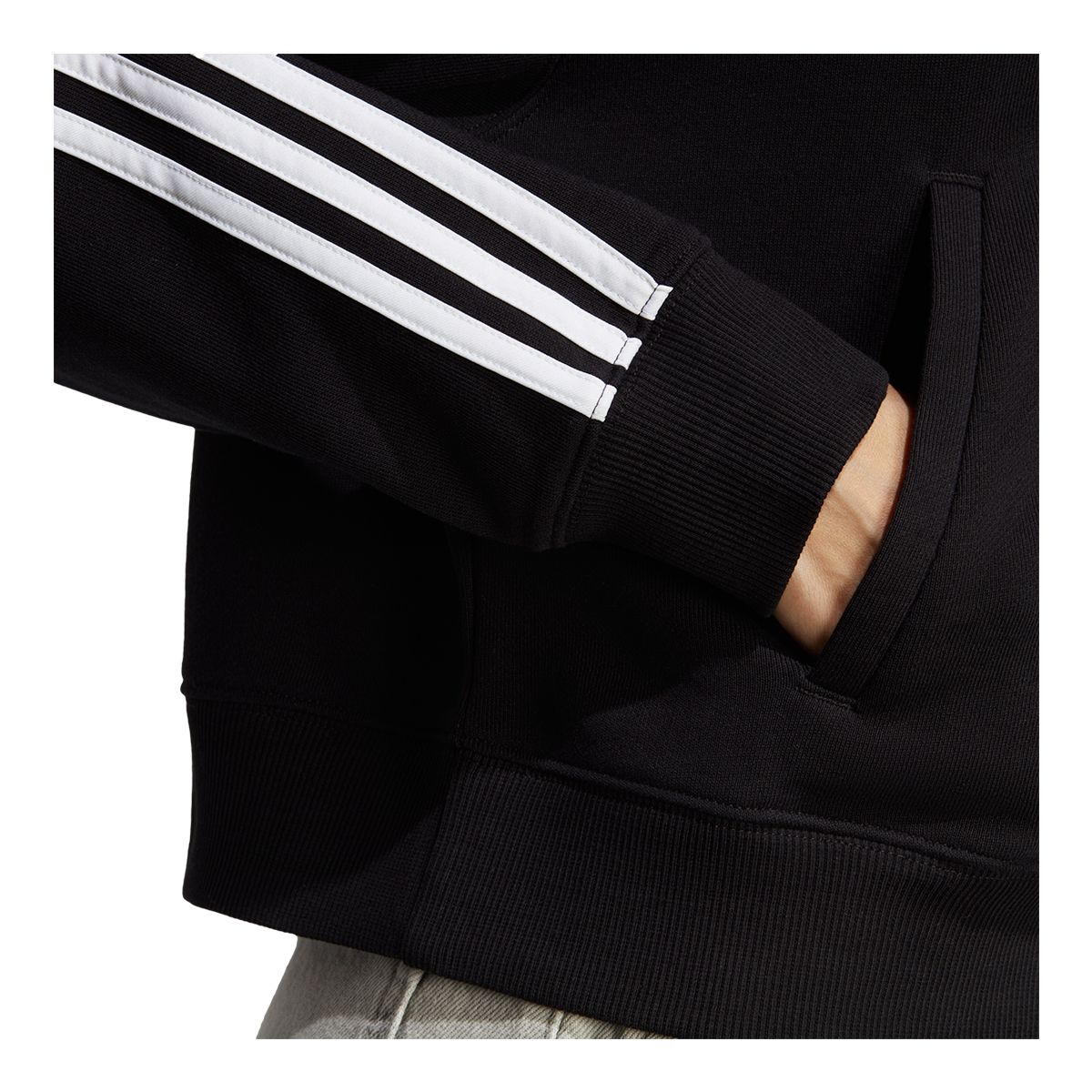 adidas Women's 3-Stripe Fleece Full Zip S Hoodie