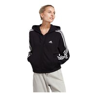 adidas Women's 3-Stripe Fleece Full Zip S Hoodie Front_Angled_Left