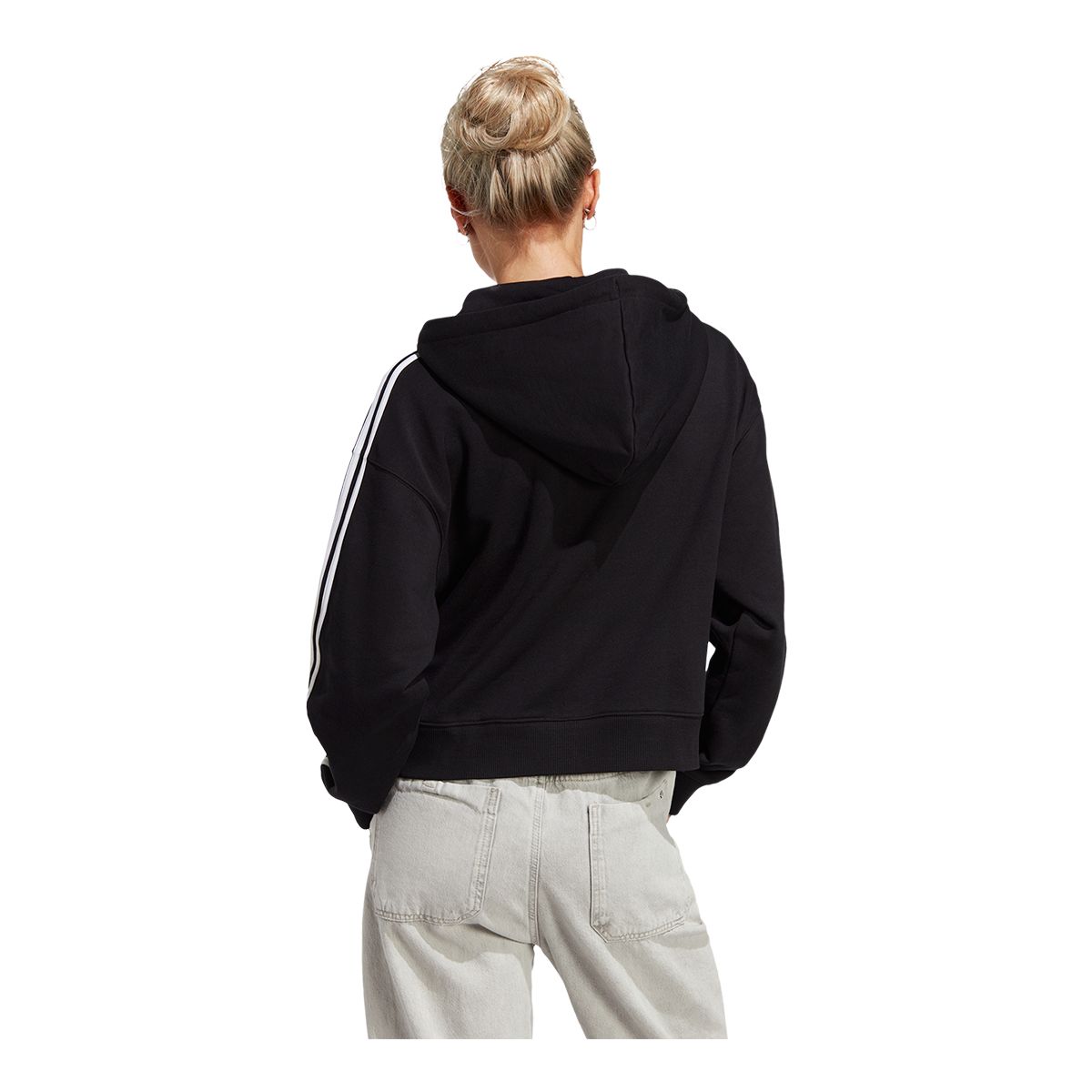 adidas Women's 3-Stripe Fleece Full Zip S Hoodie