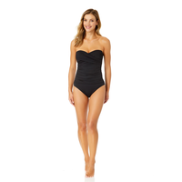 Anne Cole Women's Drape Bandeau One Piece Swimsuit Front_Flat
