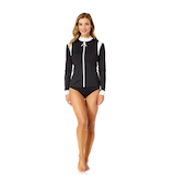 Anne Cole Women's Long Sleeve Zip Front Rash Guard Top Front_Flat
