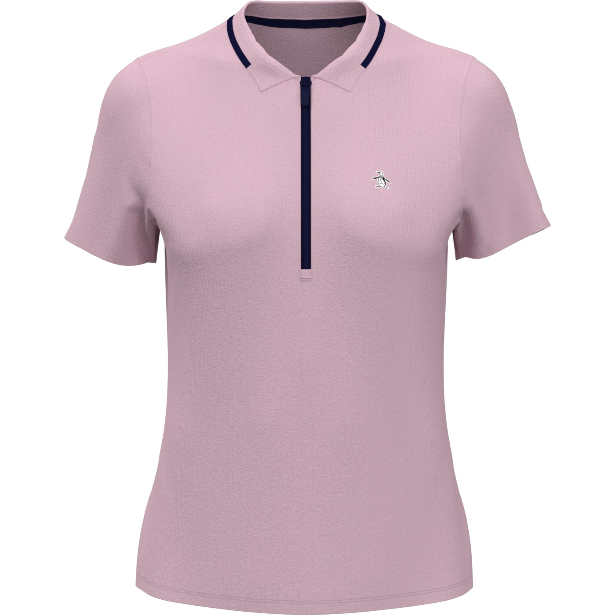 Original Penguin Women's Rib Zip Polo T Shirt