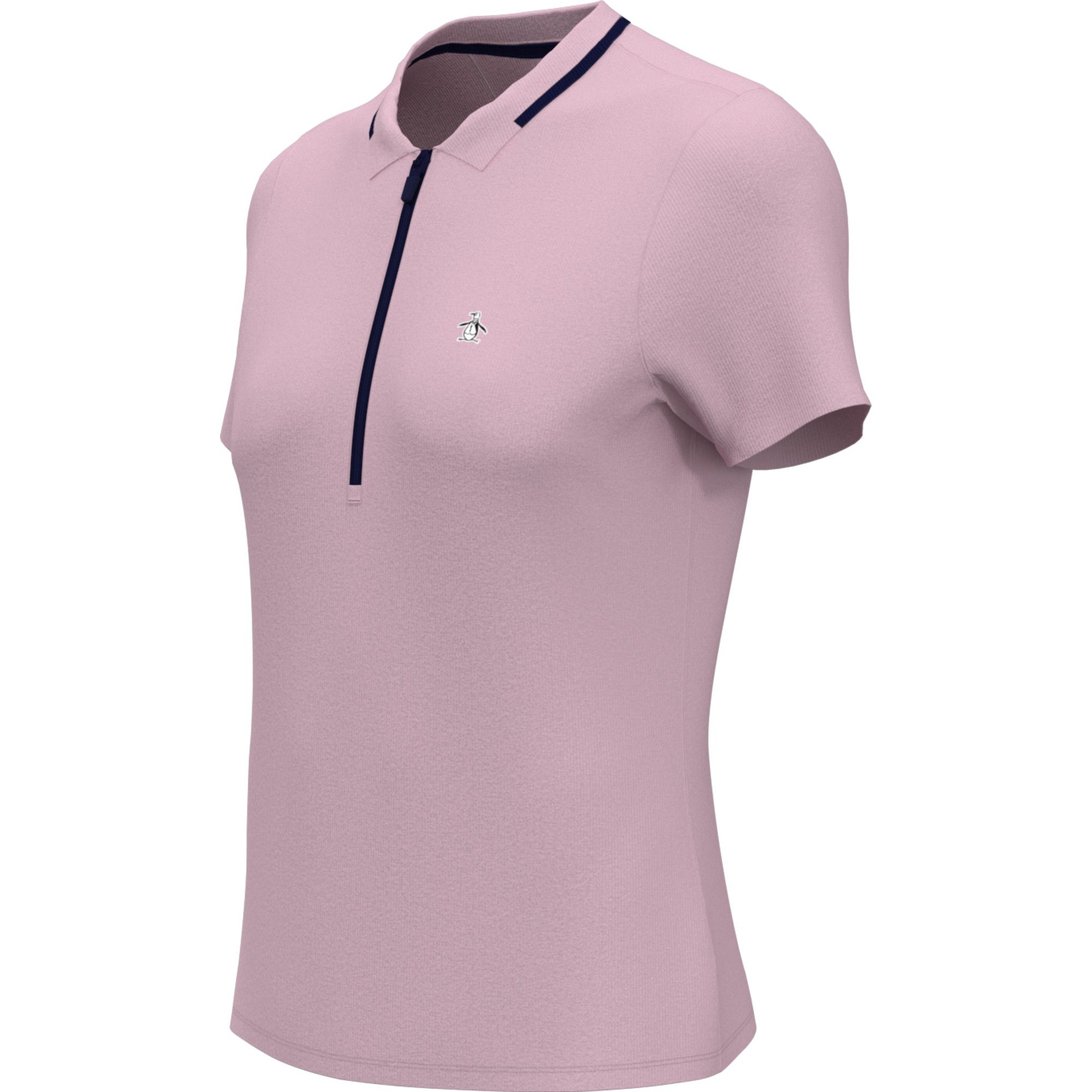 Original Penguin Women's Rib Zip Polo T Shirt