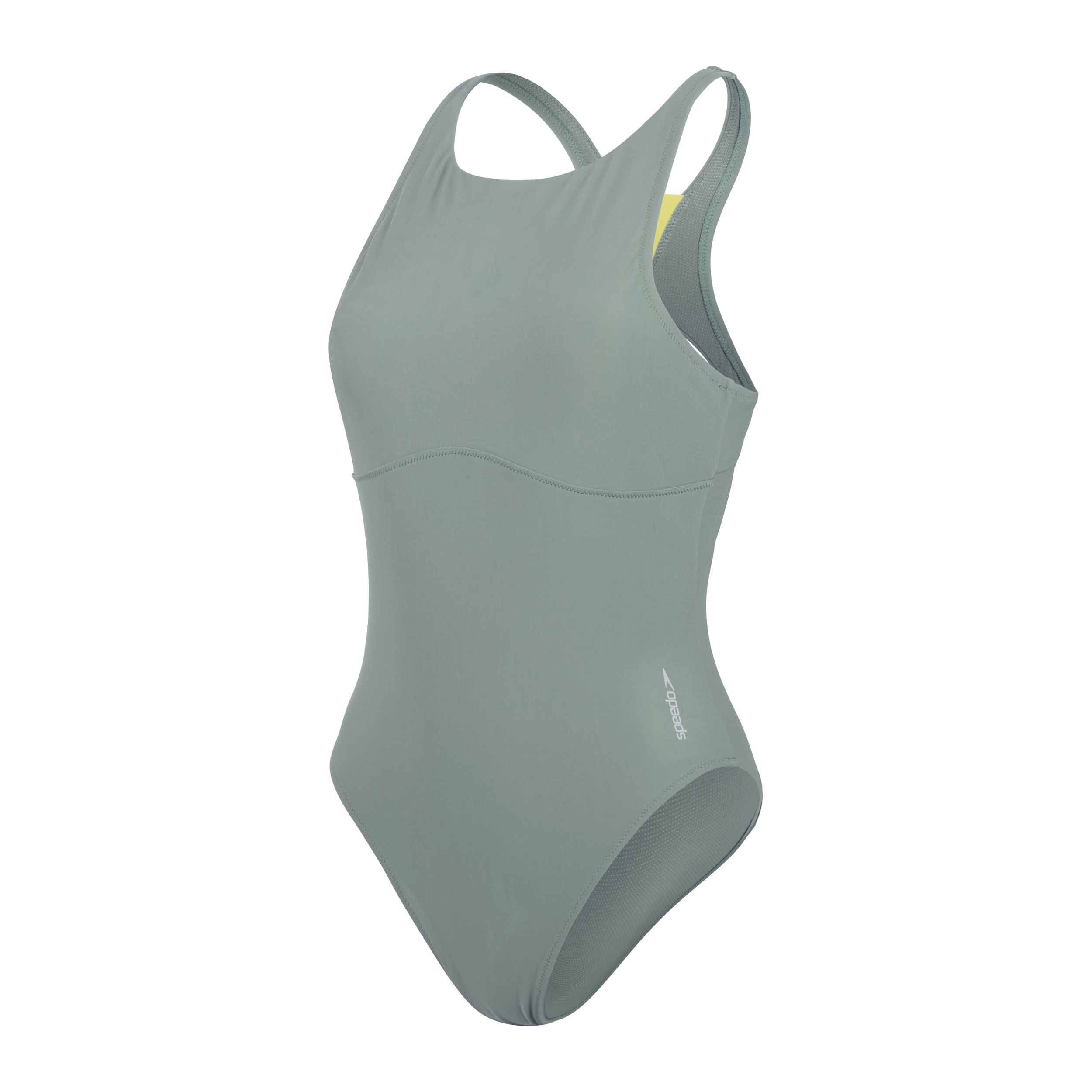 Speedo Women's Mesh Solid High Neck One Piece Swimsuit