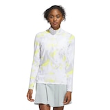 adidas Golf Women's Ult Print Quarter Zip Long Sleeve Top Front_Flat