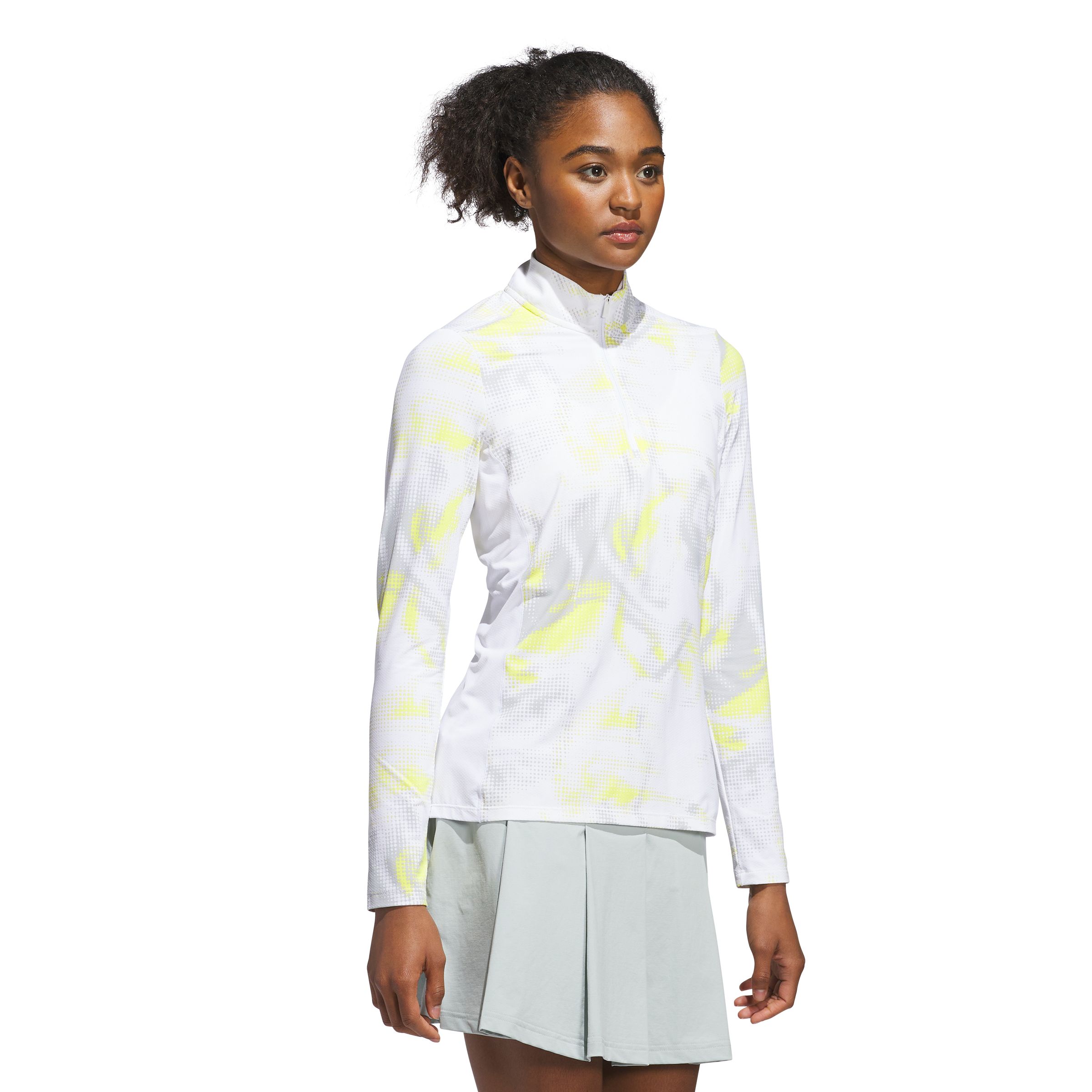 adidas Golf Women's Ult Print Quarter Zip Long Sleeve Top