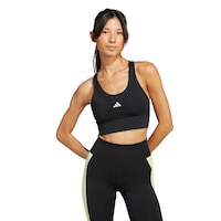 adidas Women's Run Pocket Medium Support Sports Bra Front_Flat