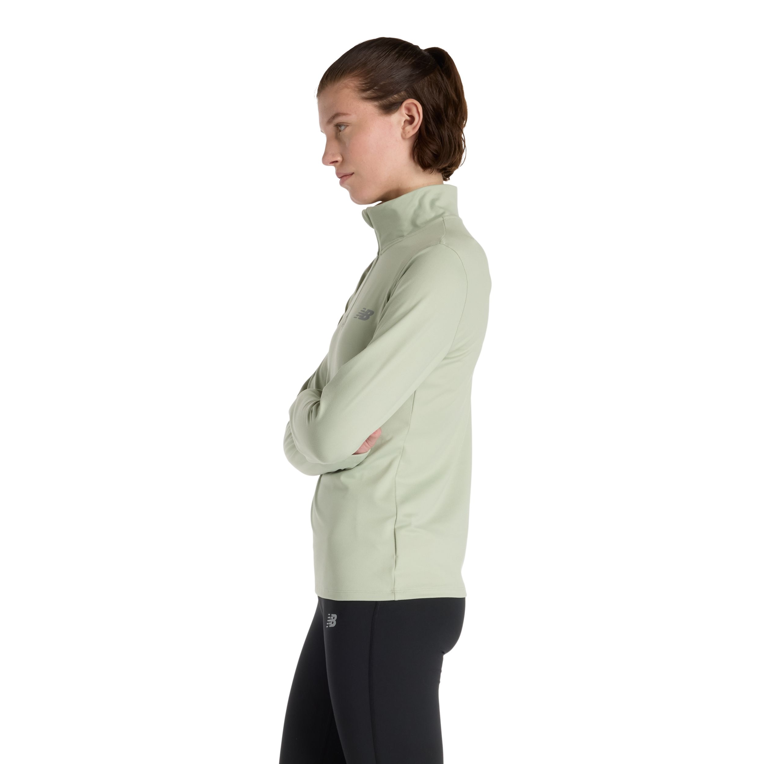 New Balance Women's Sport Essentials Space Dye 1/4 Zip Long Sleeve Top
