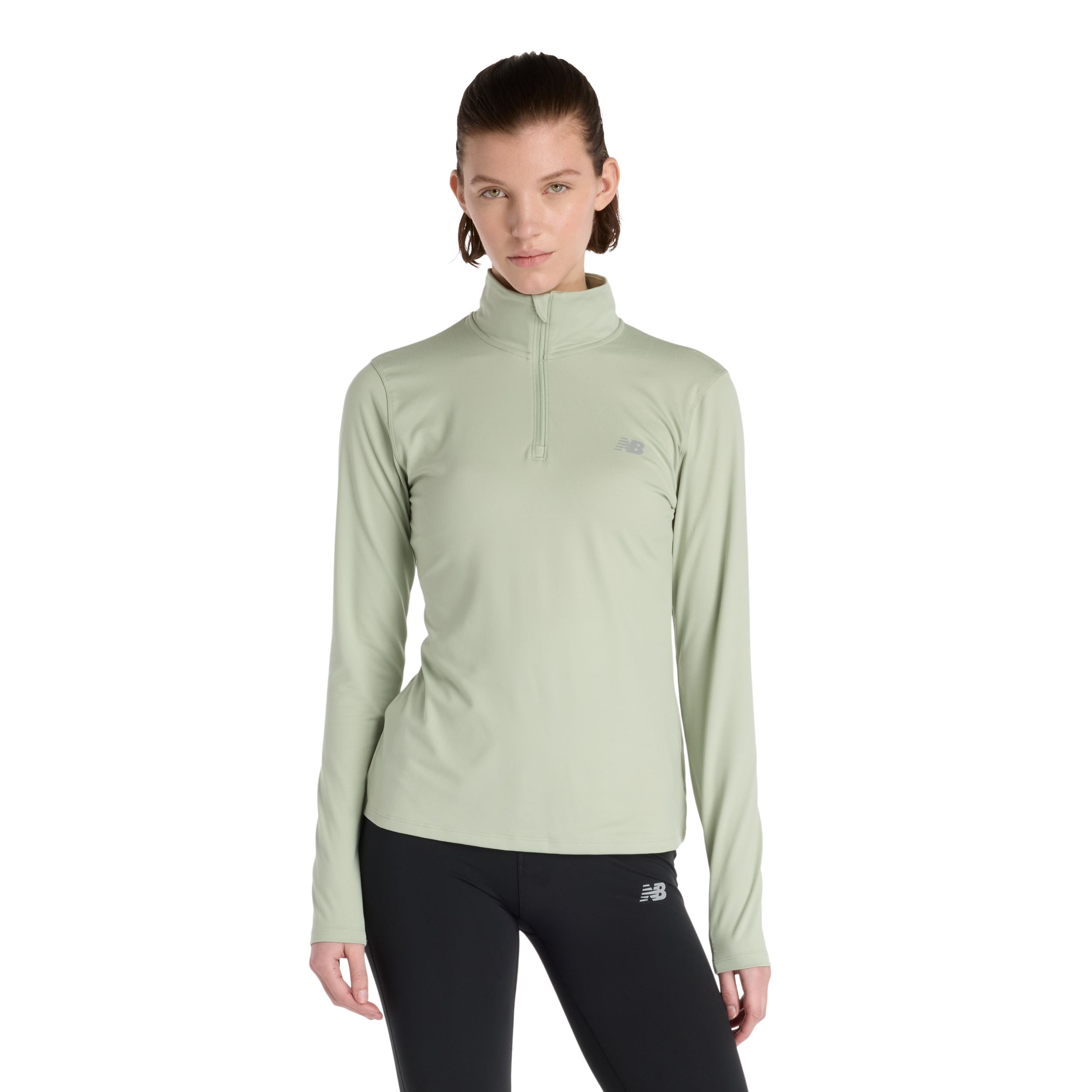 New Balance Women's Sport Essentials Space Dye 1/4 Zip Long Sleeve Top