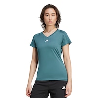 adidas Women's Train Workout Essentials Minimal T Shirt Front_Angled_Left