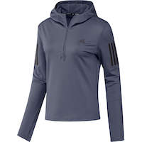 adidas Women's Run Own The Run Base Winter 1/2 Zip Long Sleeve Top Front_Angled_Left