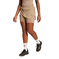 adidas Women's Train WTR D4T 2 in 1 Shorts Front_Angled_Left