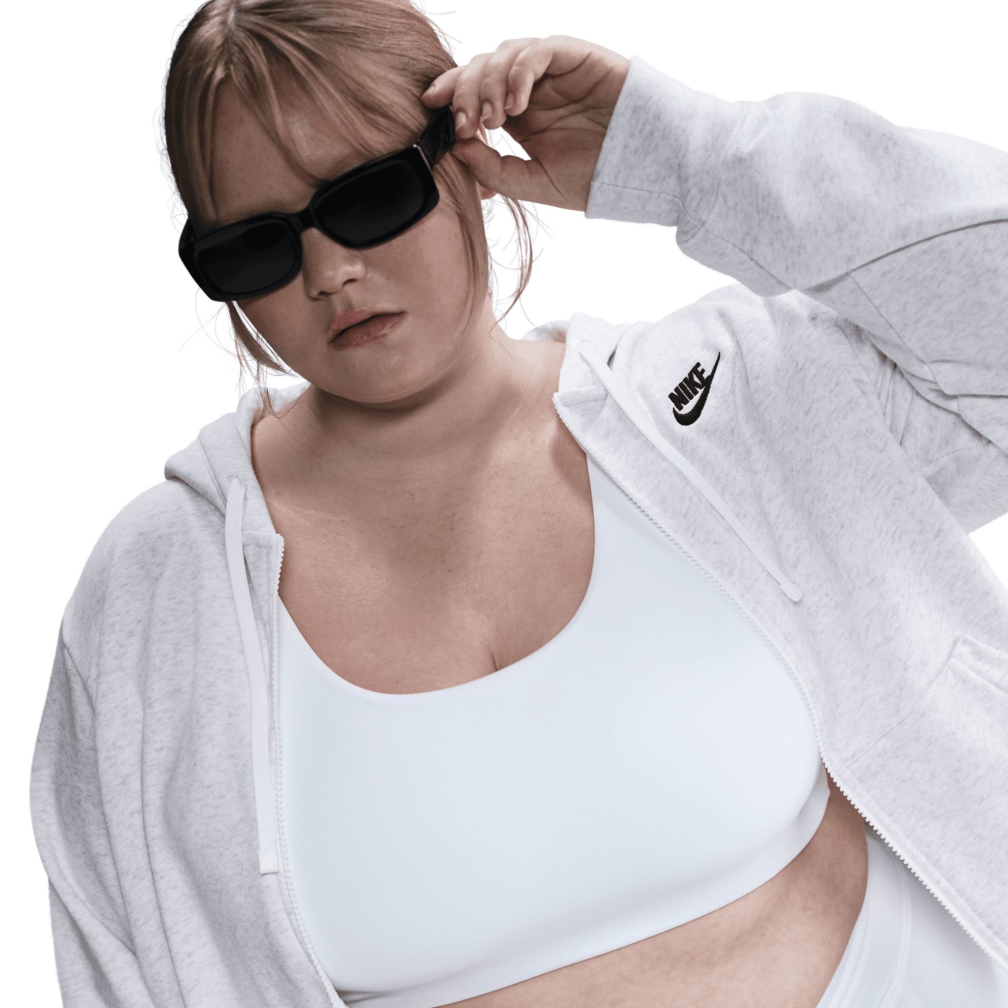 Nike Women's Plus Size Club Standard Full Zip Hoodie