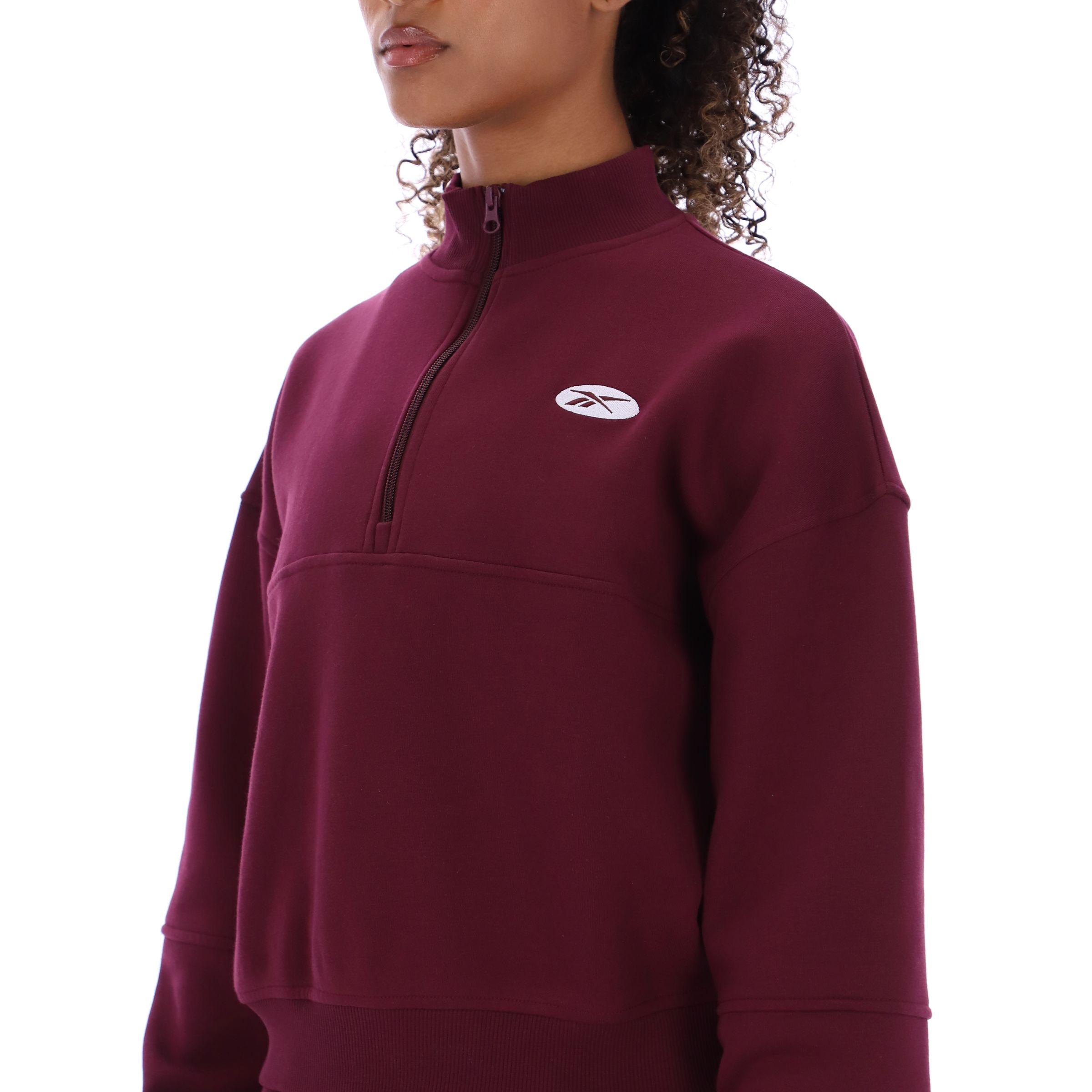 Reebok Women's AE BR Quarter Zip Fleece Long Sleeve