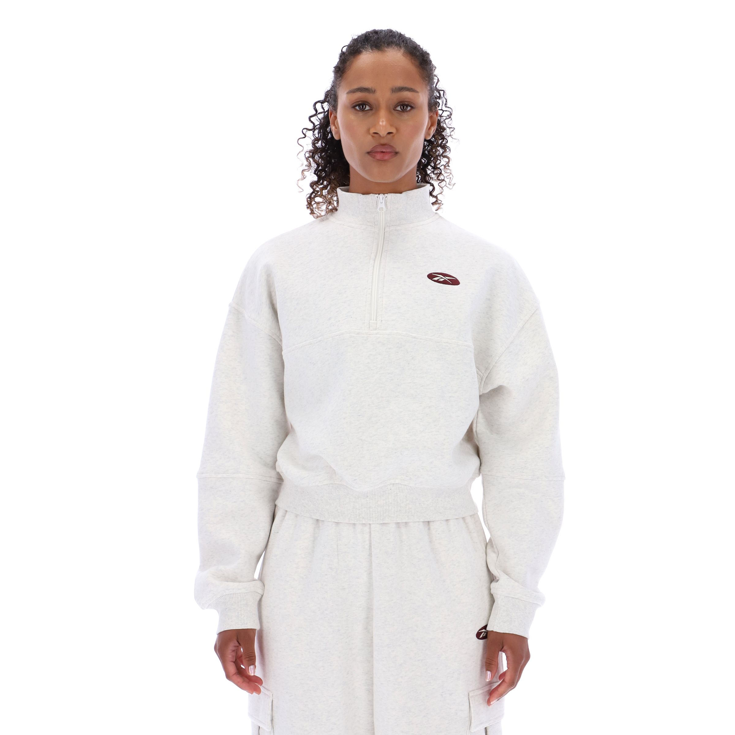 Reebok Women's AE BR Quarter Zip Fleece Long Sleeve
