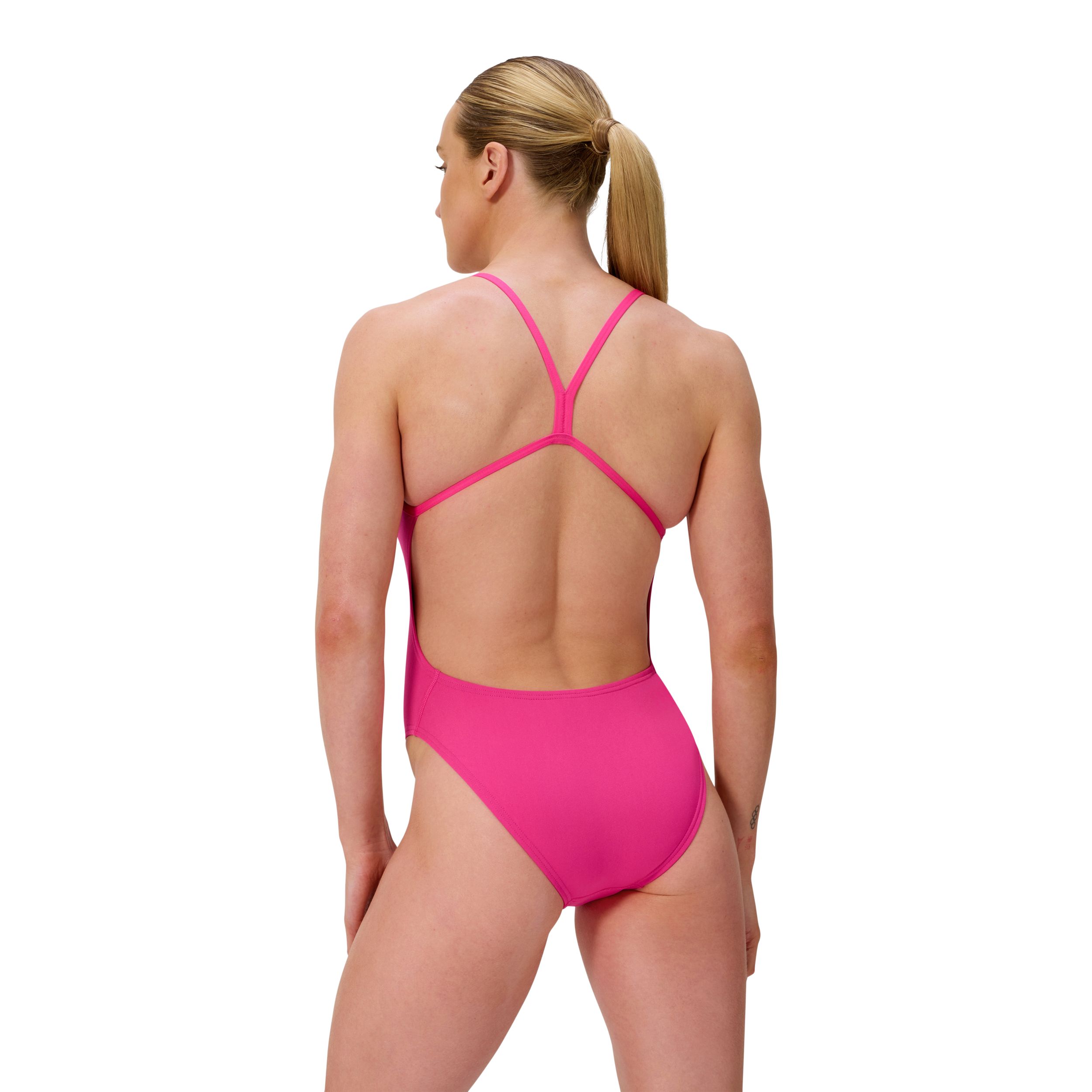 SPEEDO Women's Solid V-Back One Piece Swimsuit