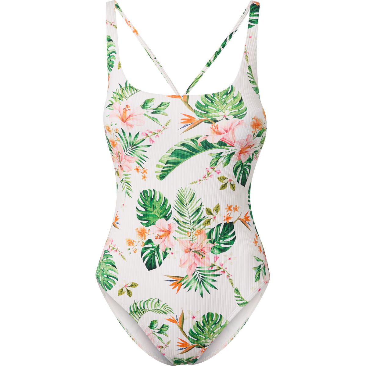 Ripzone Women's Strappy Ribbed Knit One Piece Swimsuit