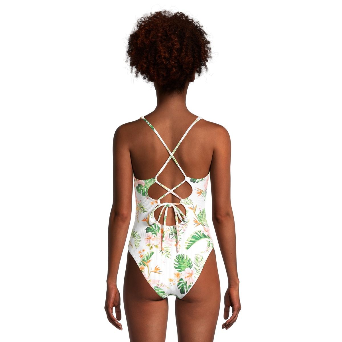 Ripzone Women's Strappy Ribbed Knit One Piece Swimsuit
