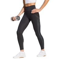 adidas Women's Optime 3-Stripes 7/8 Tights Front_Angled_Left