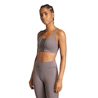 adidas Women's Optime 3-Stripes Medium Sports Bra Front_Angled_Left