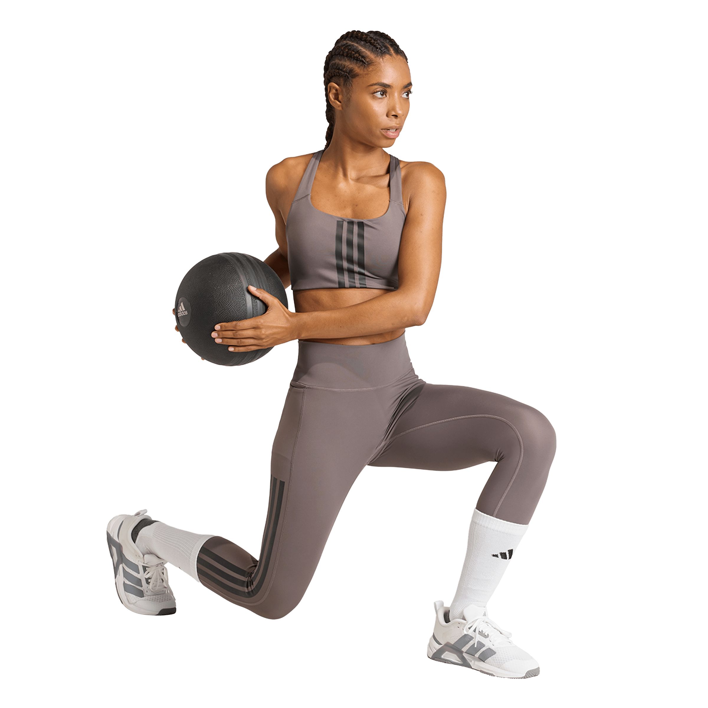 adidas Women's Optime 3-Stripes Medium Sports Bra