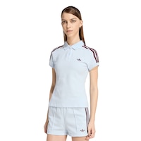 adidas Originals Women's 3-Stripes Polo T-Shirt Front_Angled_Left