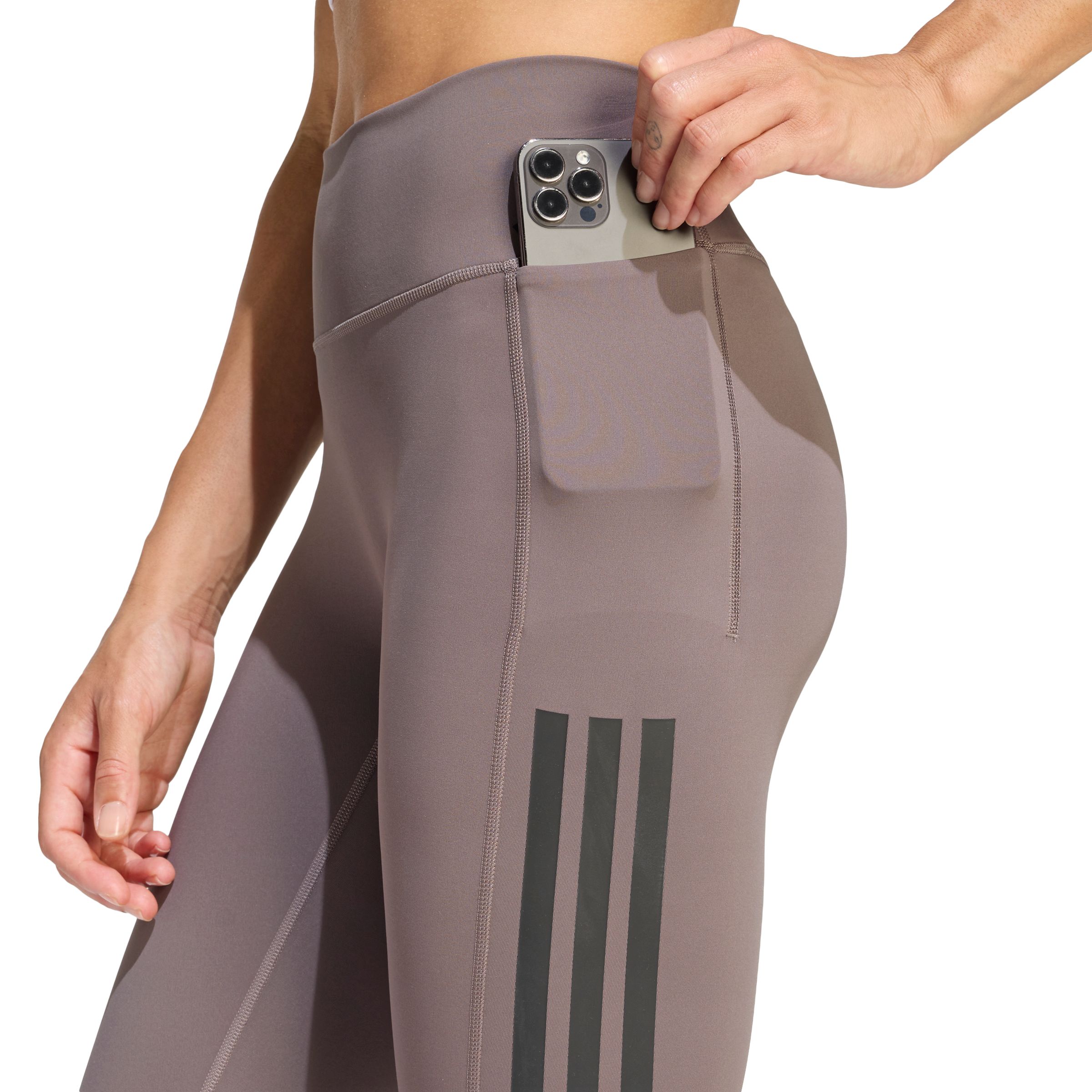adidas Women's Optime 3-stripes Moisture-Wicking 7/8 Tights