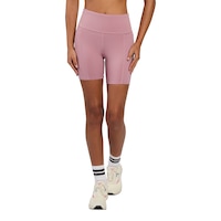 Reebok Women's Lux High-rise Bike Shorts with Sweat-wicking Fabric Front_Flat