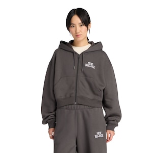 New Balance Women's Linear Heritage Fleece Full Zip Hoodie