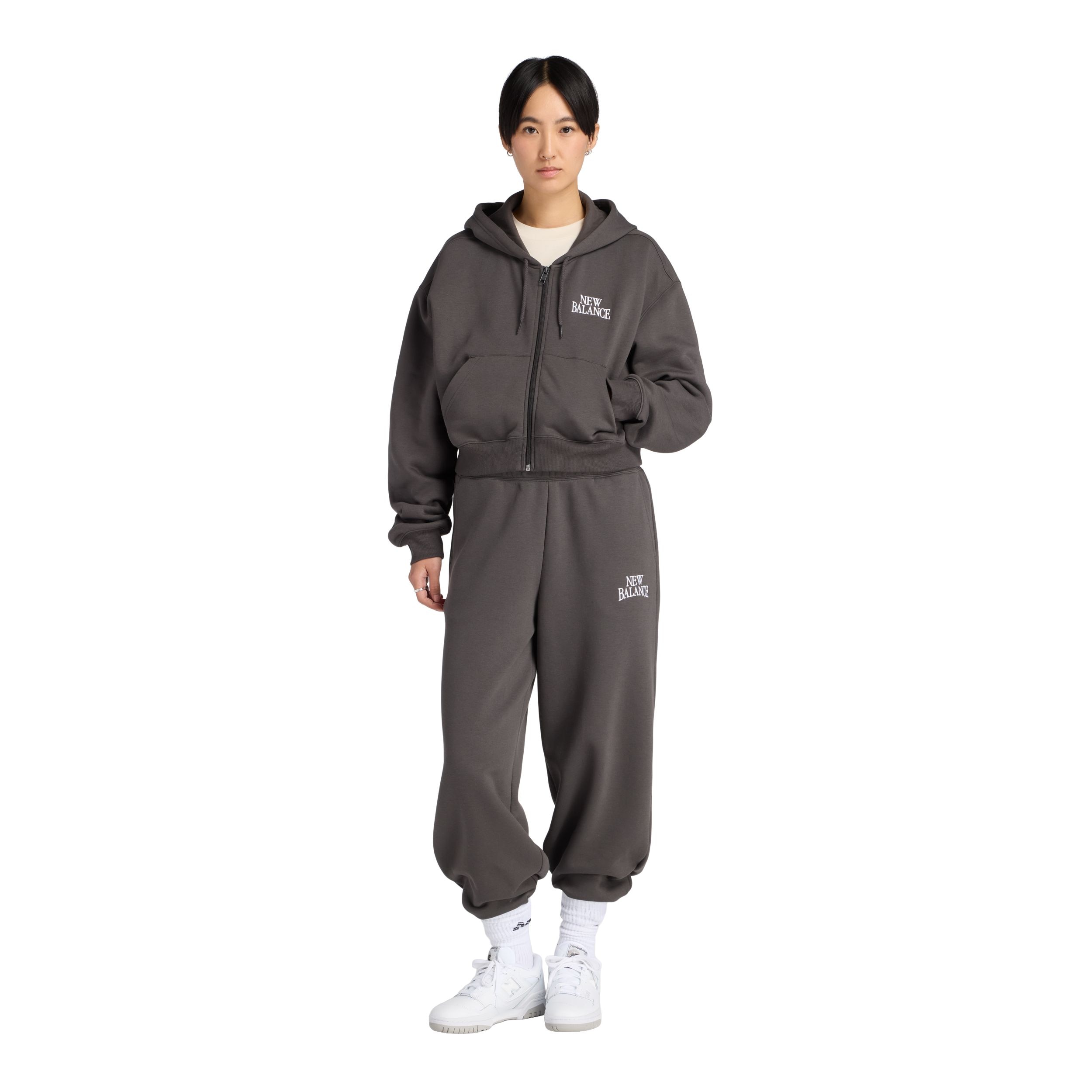 New Balance Women's Linear Heritage Fleece Full Zip Hoodie