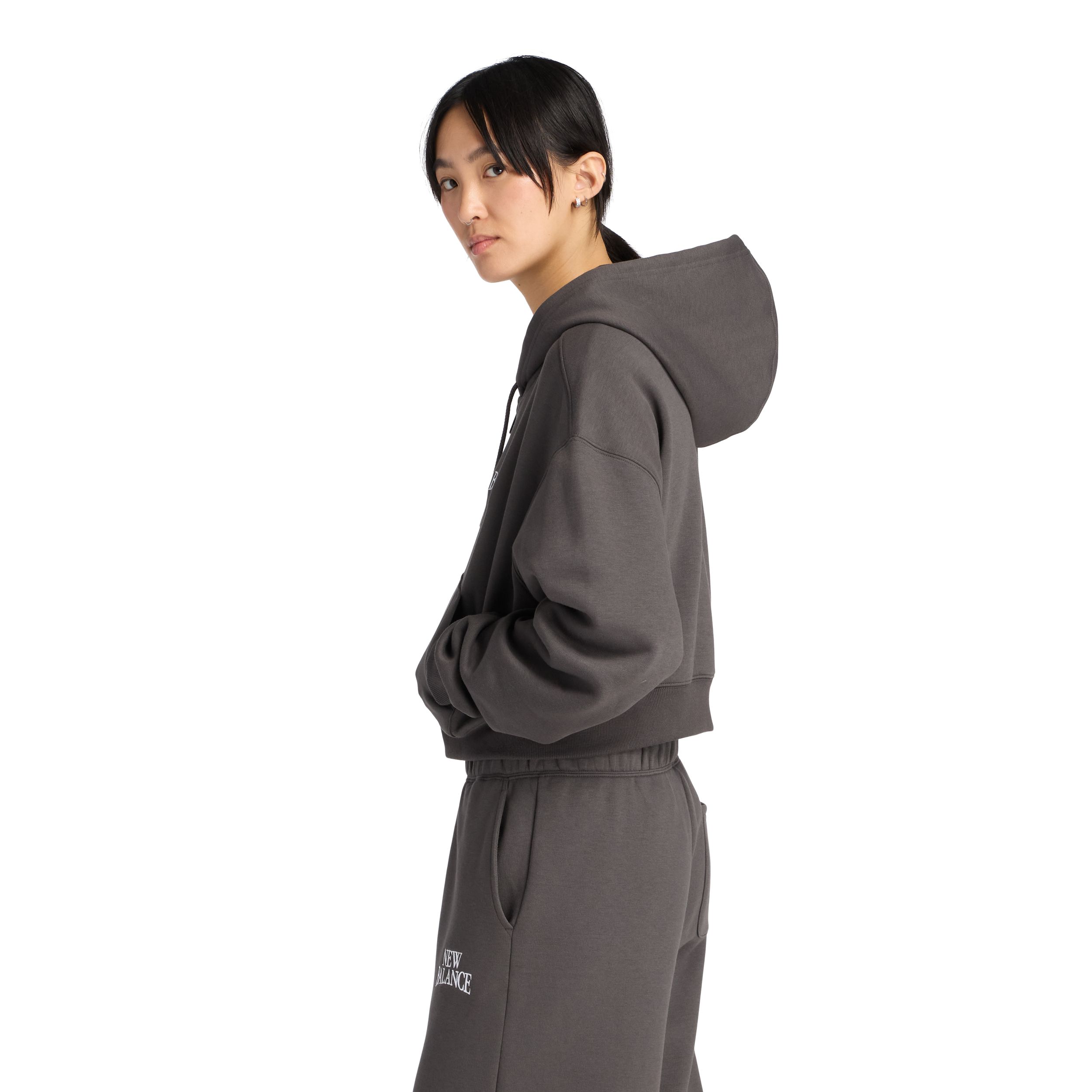 New Balance Women's Linear Heritage Fleece Full Zip Hoodie