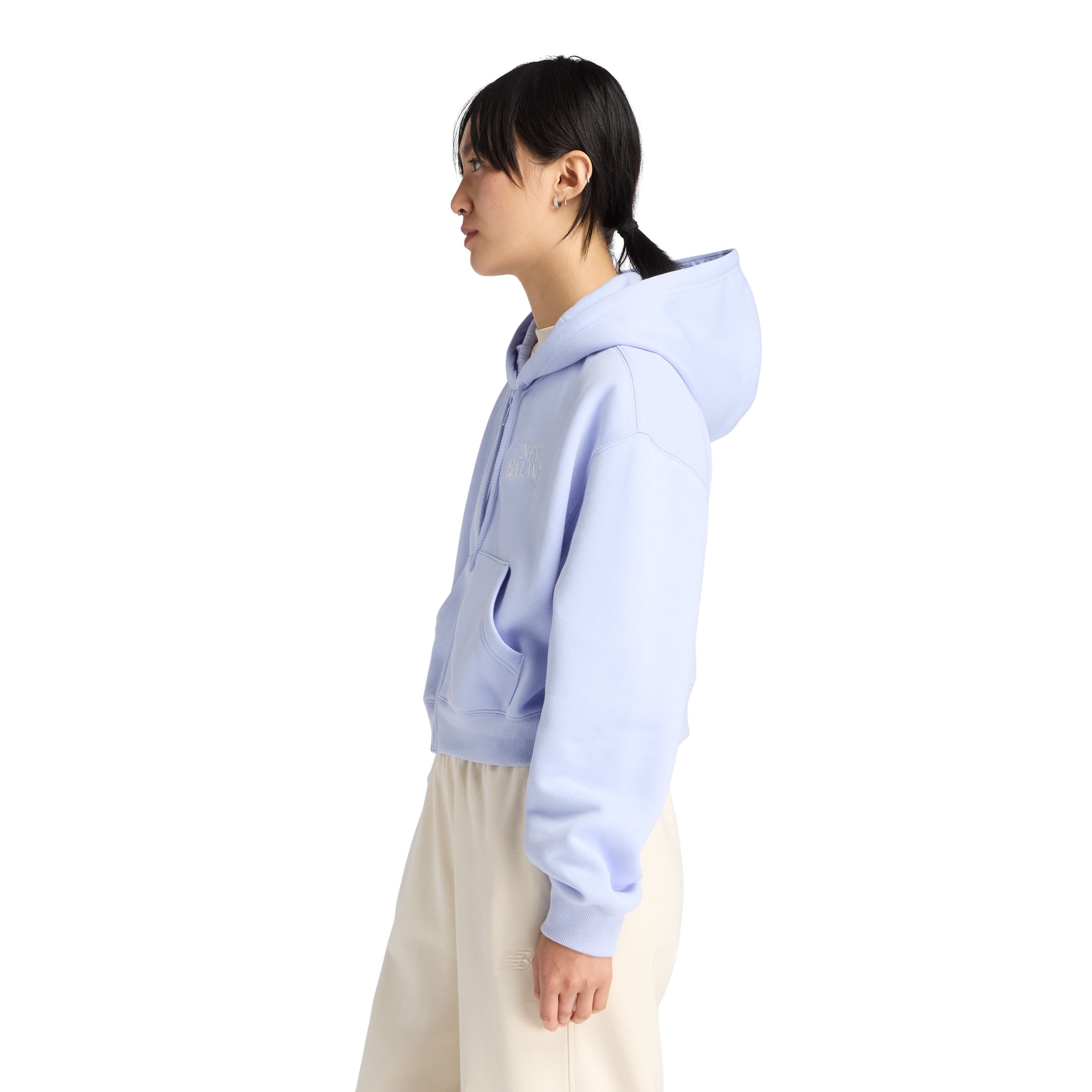 New Balance Women's Linear Heritage Fleece Full Zip Hoodie