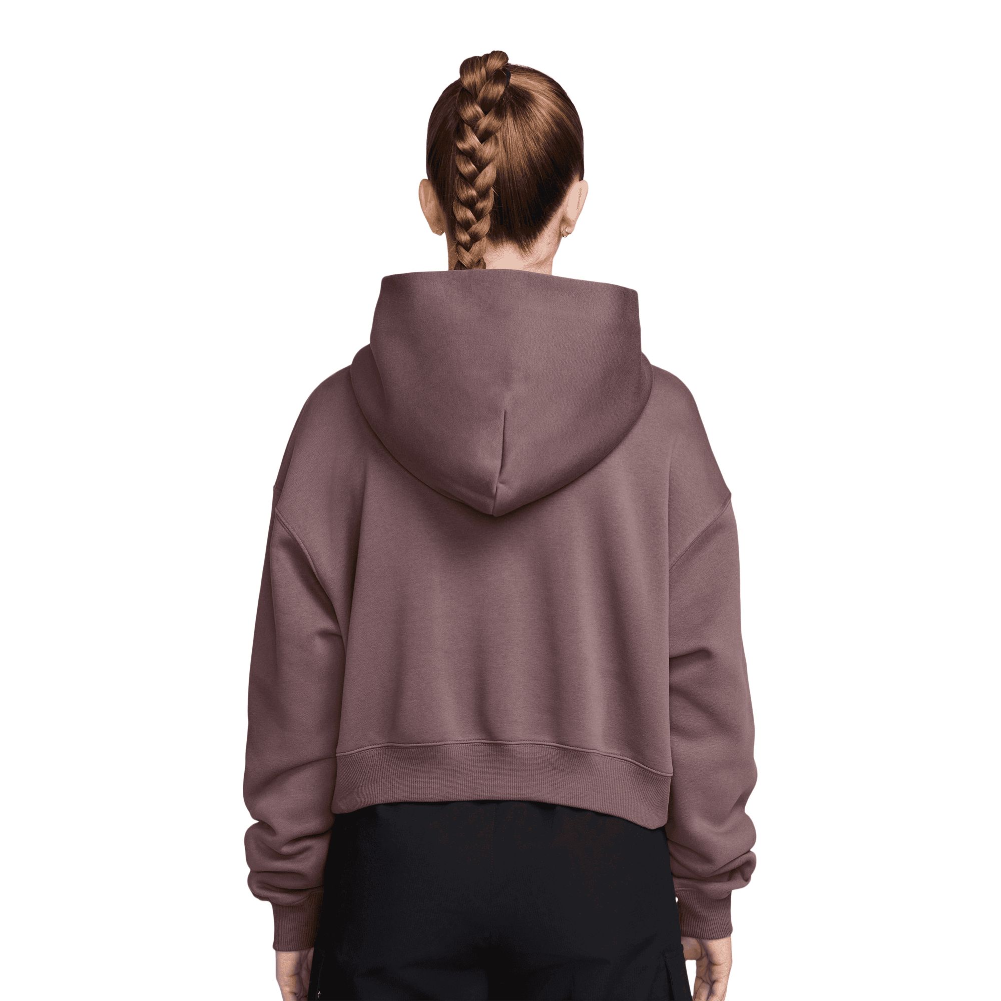 Nike Women's Phoenix Fleece Cropped Henley Oversized Hoodie