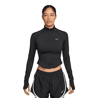 Nike Women's Tempo Dri-FIT Fitted 1/2 Zip Long Sleeve Running Top Front_Flat