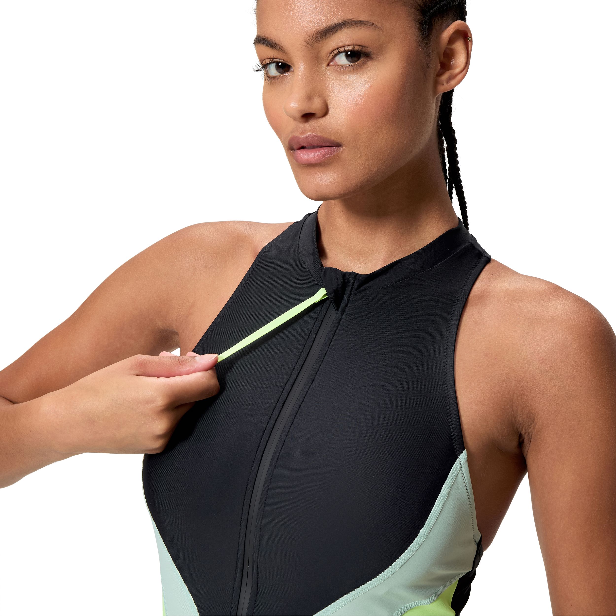 SPEEDO Women's Ocean Flex Zip One Piece Chlorine Resistant Swimsuit