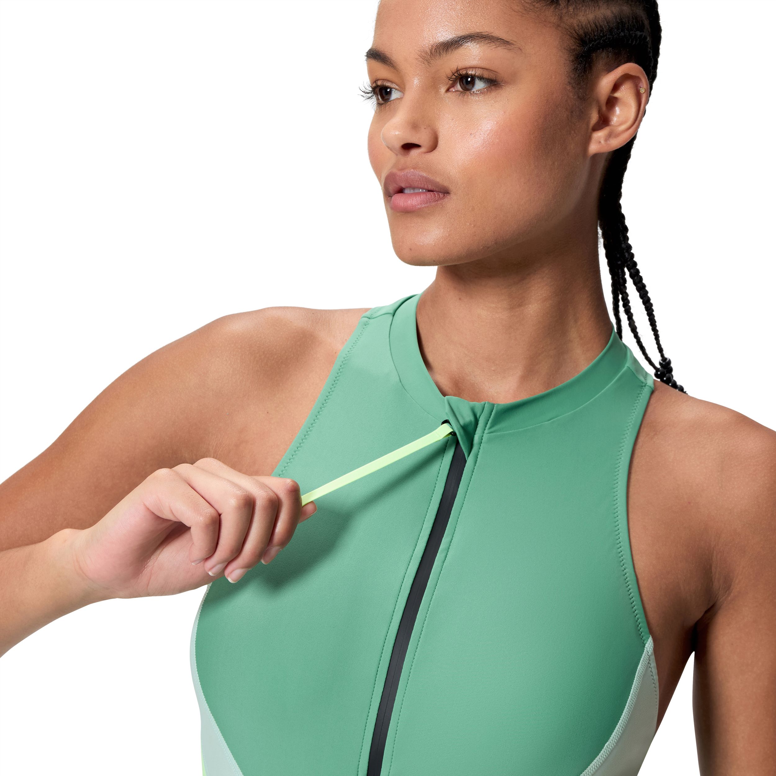 SPEEDO Women's Ocean Flex Zip One Piece Chlorine Resistant Swimsuit