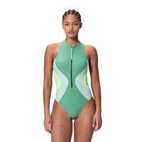 SPEEDO Women's Ocean Flex Zip One Piece Chlorine Resistant Swimsuit