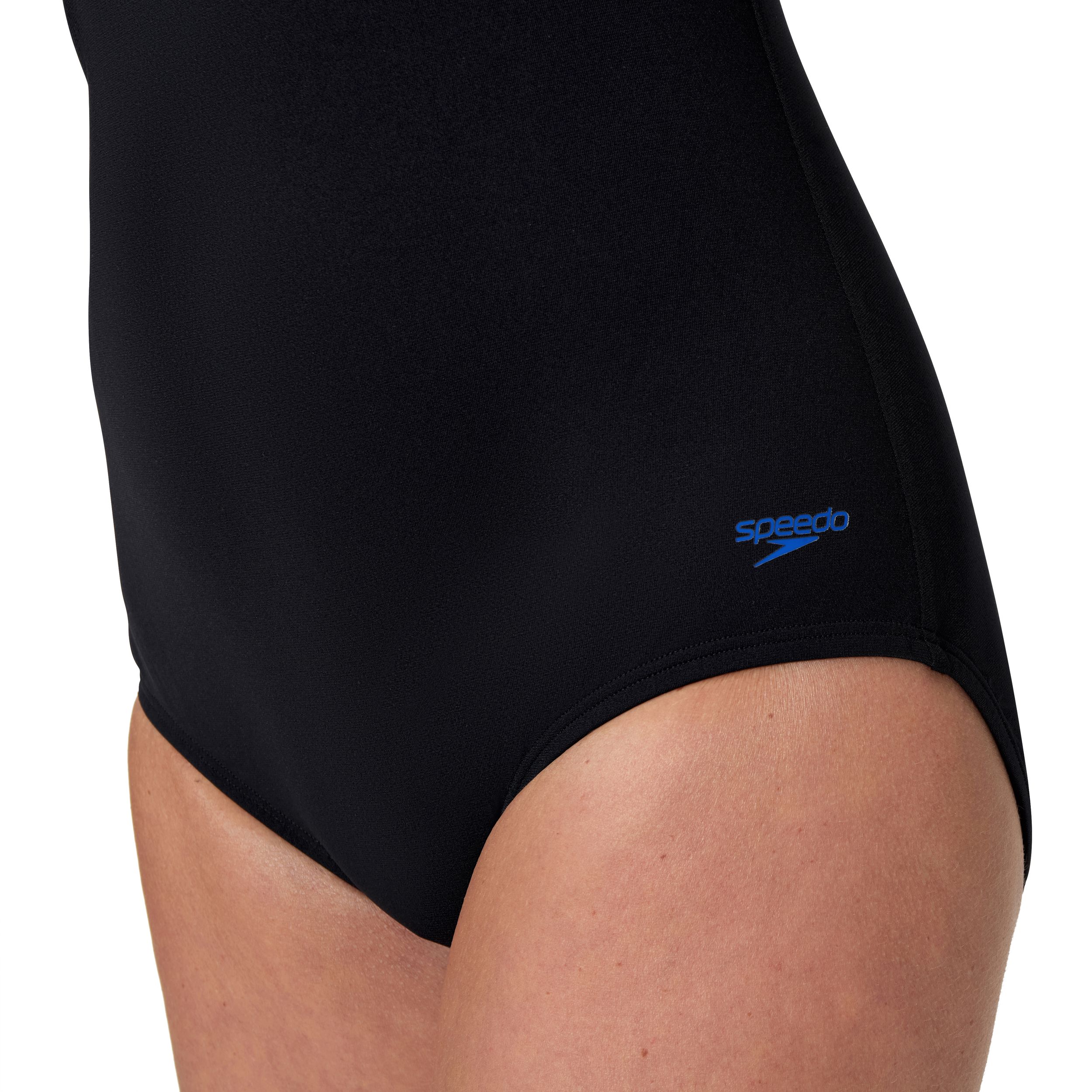 Speedo Women's Quare Neck Shirred Print One Piece Swimsuit