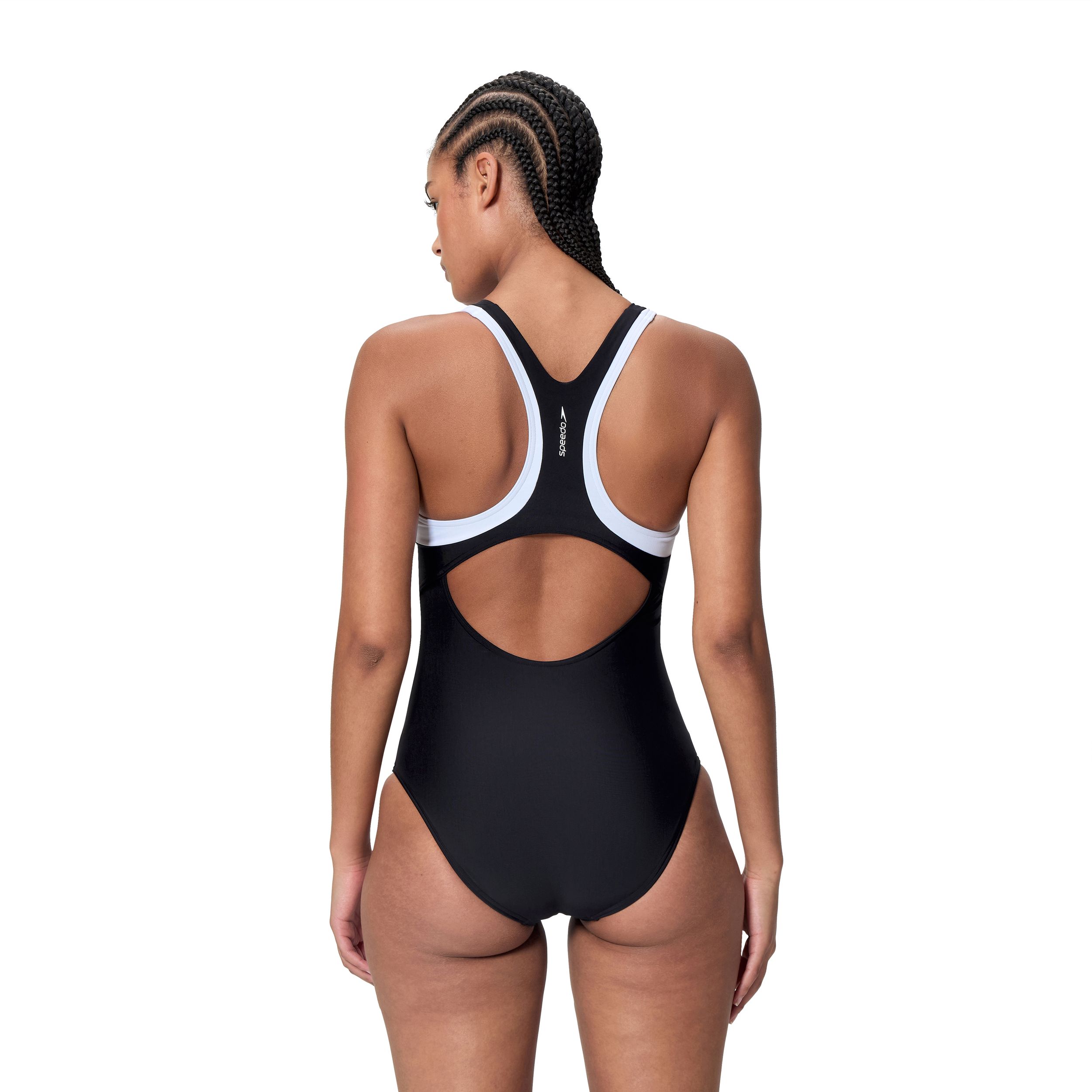 SPEEDO Women's Colorblock Racerback One Piece Swimsuit