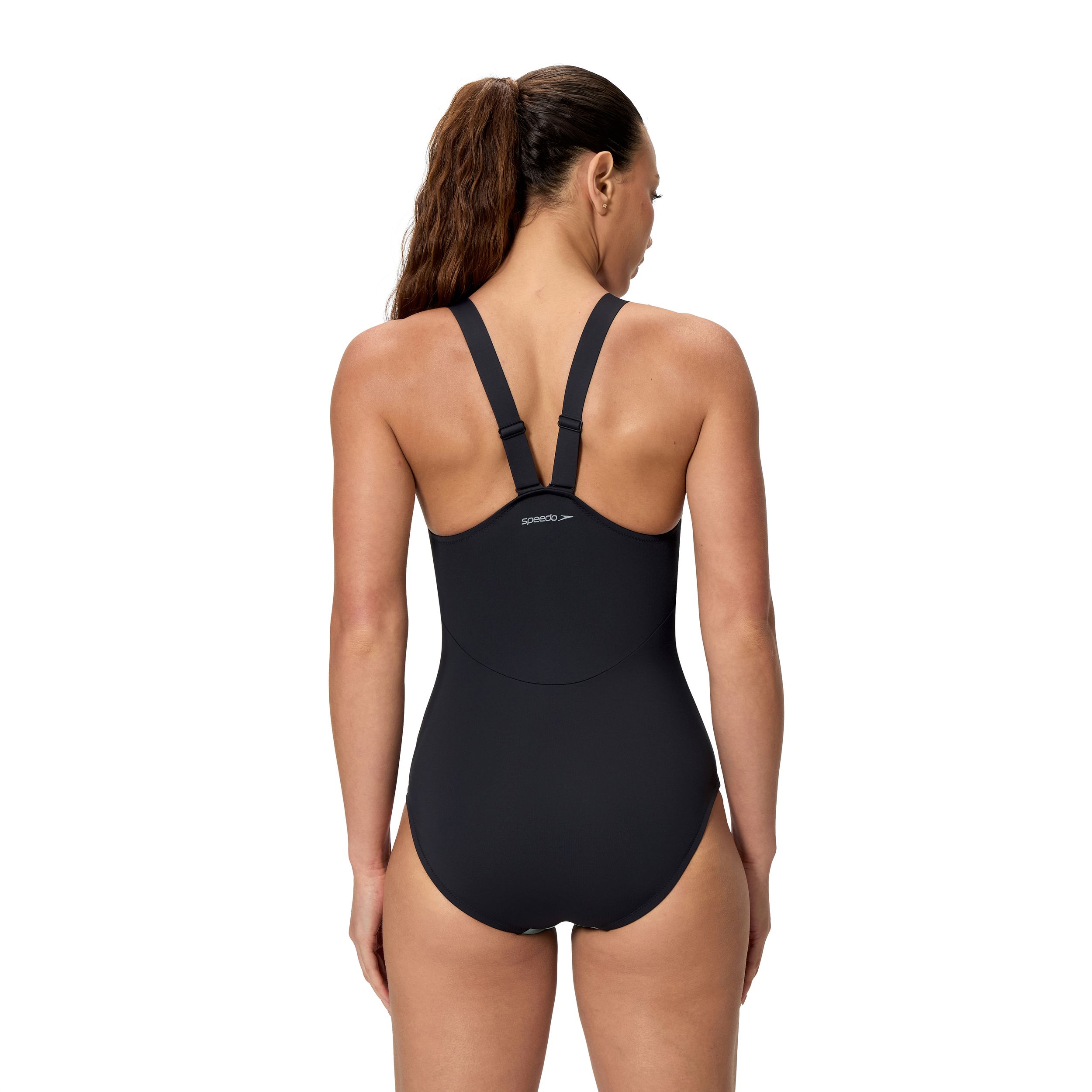 SPEEDO Women's Sculpture High Neck Contour One Piece Swimsuit, Chlorine Resistant Swimwear
