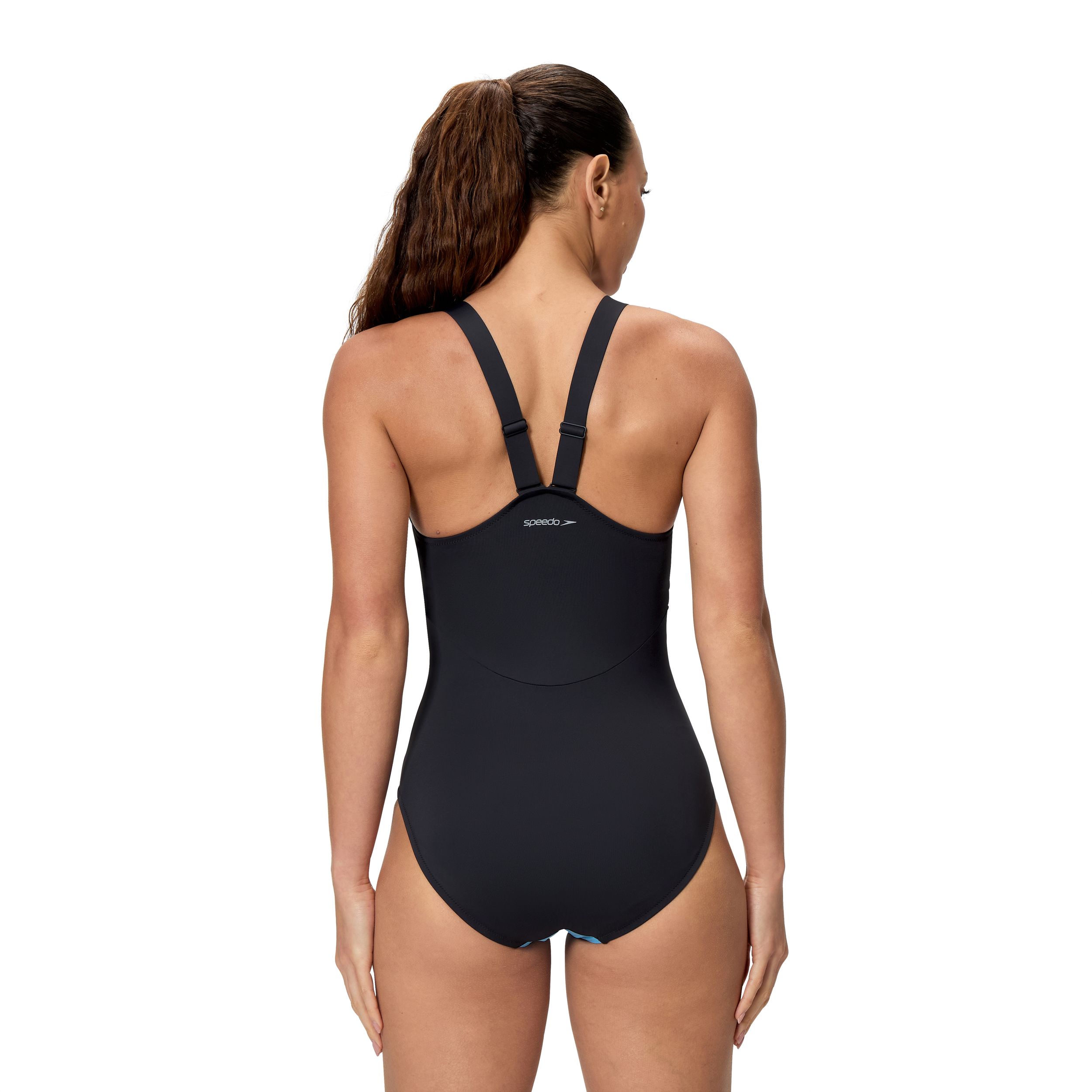 SPEEDO Women's Sculpture High Neck Contour One Piece Swimsuit, Chlorine Resistant Swimwear